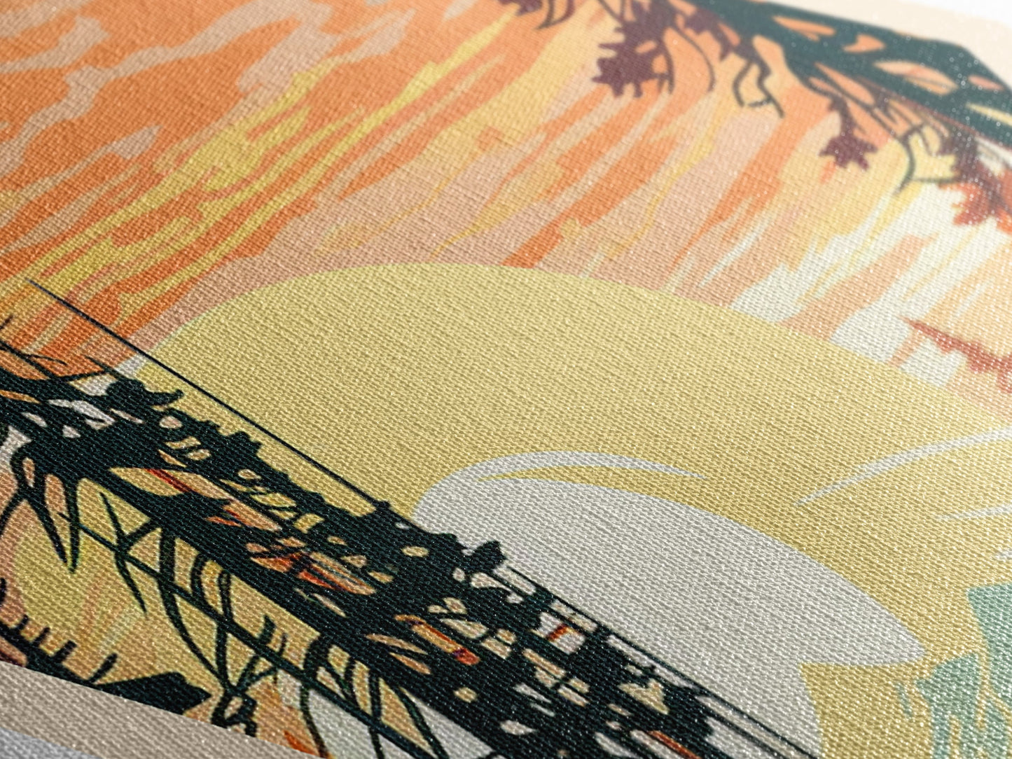 Retro-Abenteuerposter „Sequoia Nationalpark“, Wandbild mit Struktur, Reisedeko, Midcentury-Modern-Deko, Kalifornien-Reisekunst