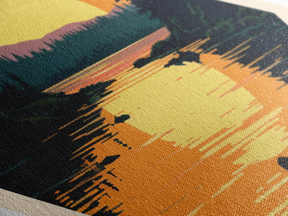 Retro Voyageurs National Park Travel Poster Canvas Texture Print, Travel Decor Art, Midcentury Modern Decor Minnesota Travel Art