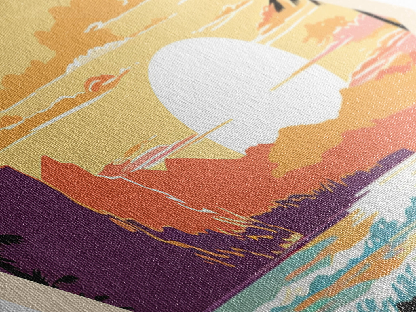 American Samoa National Park Diamond Shaped Adventure Poster Canvas Artwork Print, Canvas Wall Art, Travel Gift, American Samoa Travel Art