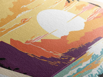 American Samoa National Park Diamond Shaped Adventure Poster Canvas Artwork Print, Canvas Wall Art, Travel Gift, American Samoa Travel Art