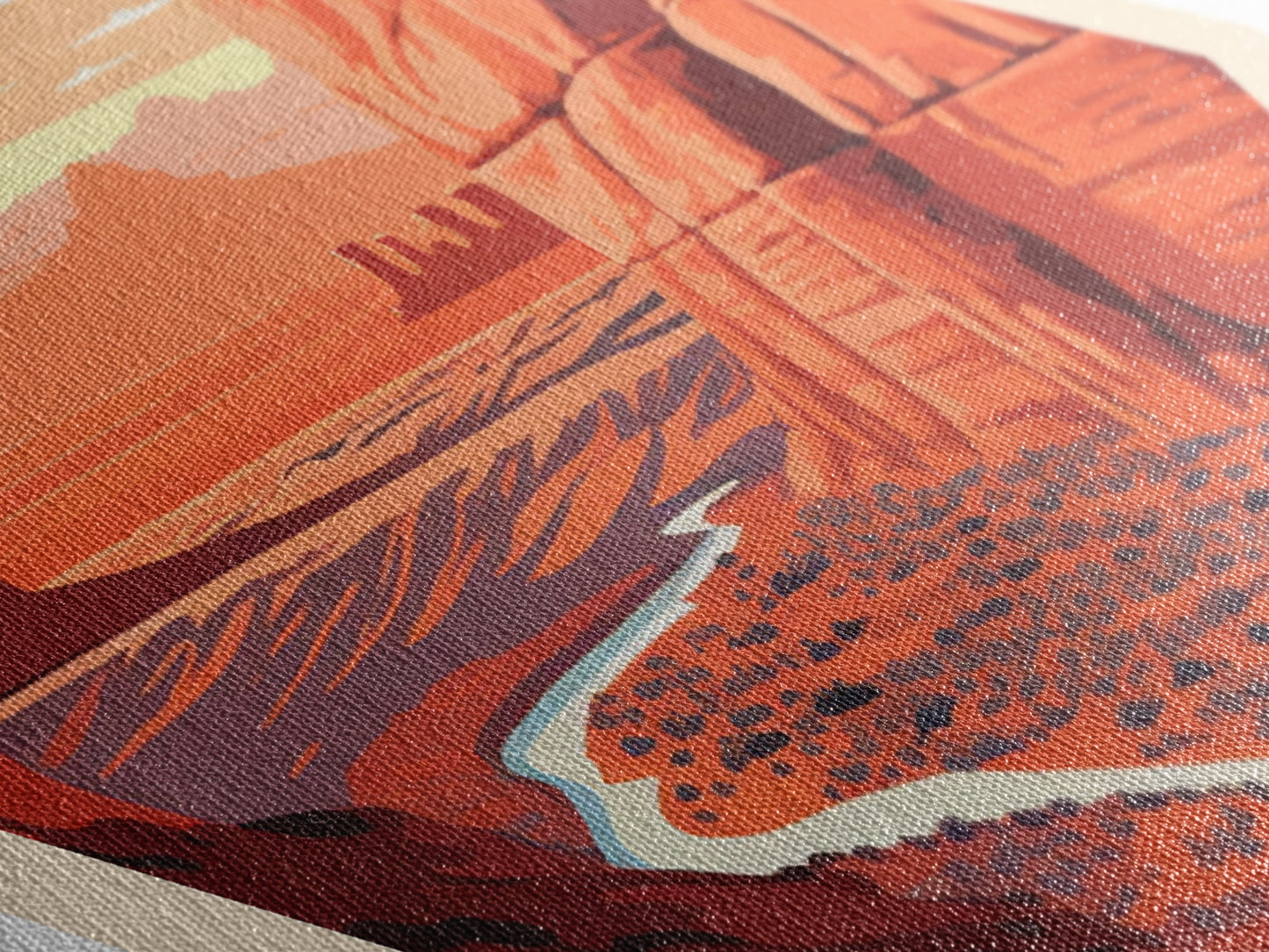 Arches National Park Travel Poster Canvas Texture Print, Travel Decor Art, Midcentury Modern Retro Decor Utah Travel Art