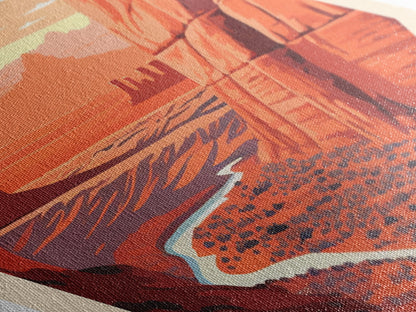 Arches National Park Travel Poster Canvas Texture Print, Travel Decor Art, Midcentury Modern Retro Decor Utah Travel Art