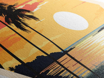 Biscayne National Park Travel Poster Canvas Texture Print, Travel Decor Art, Midcentury Modern Retro Decor Florida Travel Art