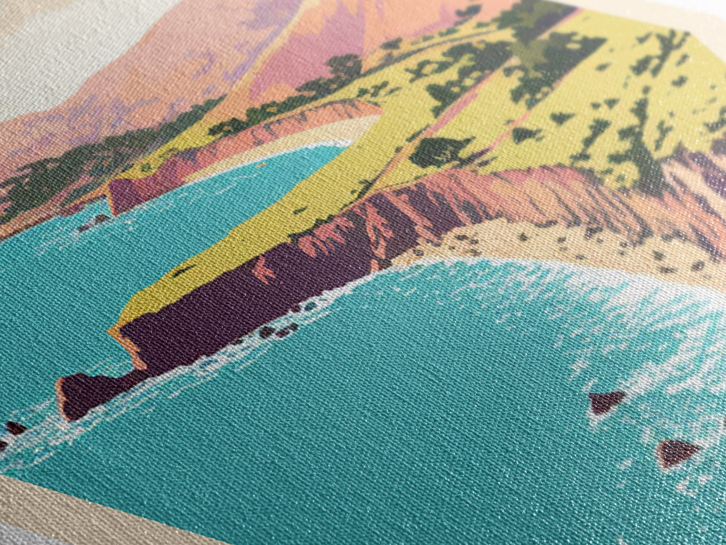 Channel Islands National Park Diamond Shaped Travel Poster Canvas Artwork Print, Canvas Wall Art, Travel Gift, California Travel Art