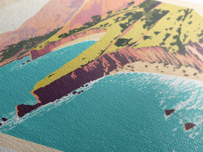 Channel Islands National Park Diamond Shaped Travel Poster Canvas Artwork Print, Canvas Wall Art, Travel Gift, California Travel Art