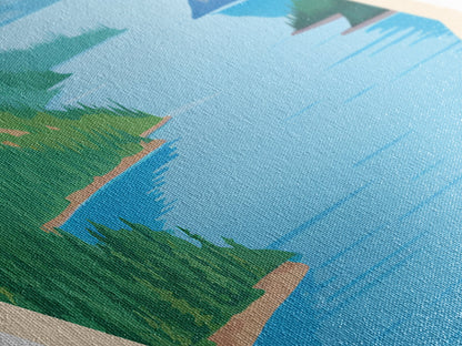 Crater Lake National Park Diamond Formed Adventure Poster Canvas Artwork Print, Canvas Wall Art, Travel Gift, Oregon Travel Art