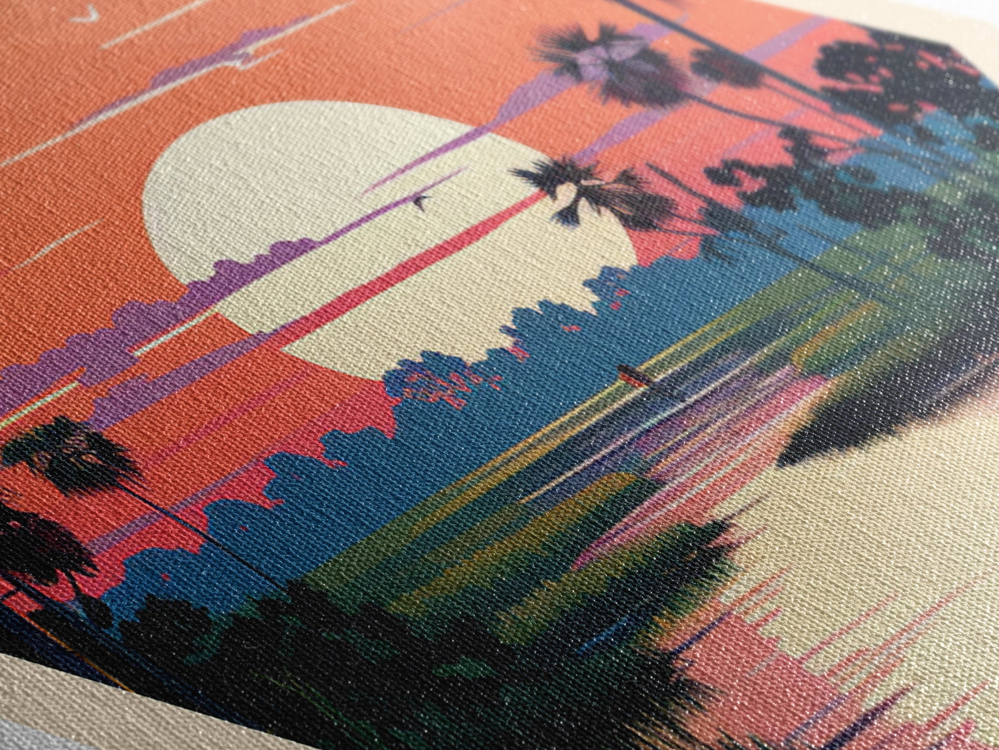 Everglades National Park Travel Poster Canvas Texture Print, Travel Decor Artwork, Midcentury Modern Retro Decor Florida Travel Art