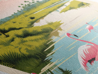 Everglades National Park Adventure Poster Canvas Texture Print, Travel Decor Art, Midcentury Modern Retro Decor Florida Travel Art