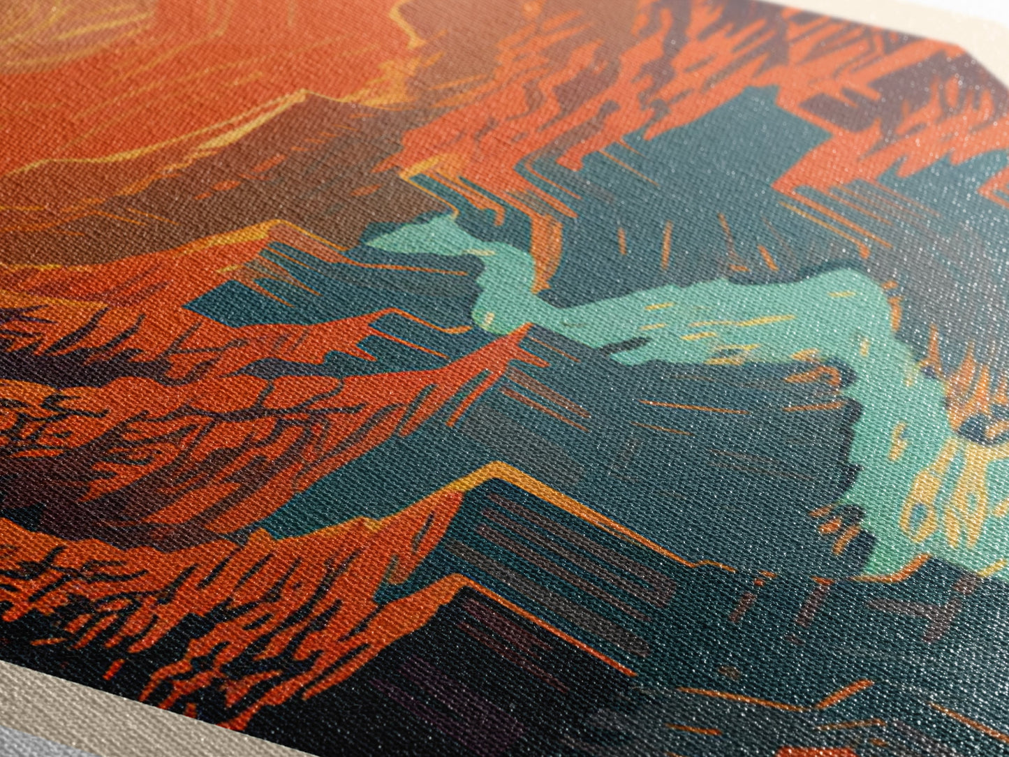 Retro-Reiseposter Grand Canyon Nationalpark, Leinwanddruck mit Struktur, Reisedeko-Kunst, Midcentury-Modern-Deko, Arizona-Reisekunst