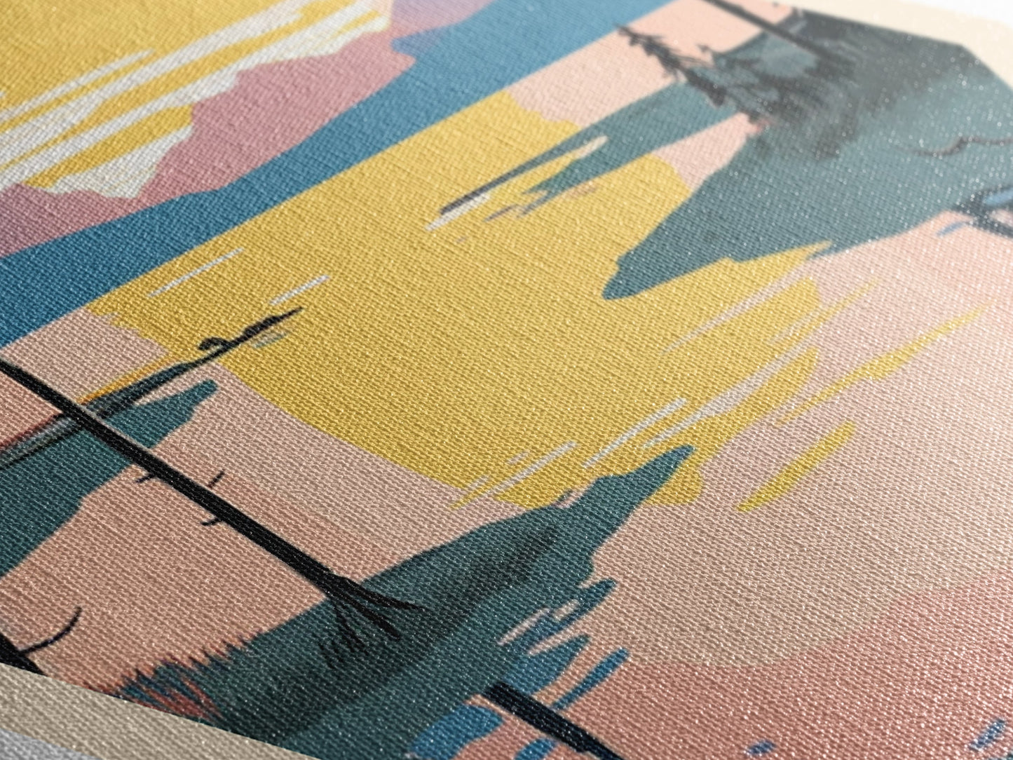 Lake Clark National Park Diamond Shaped Travel Poster Canvas Art Print, Canvas Wall Art, Travel Gift, Alaska Travel Art