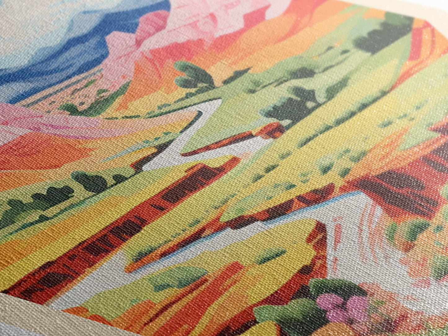 Petrified Forest National Park Adventure Print Canvas Texture Print, Travel Decor Art, Midcentury Modern Retro Decor Arizona Travel Art