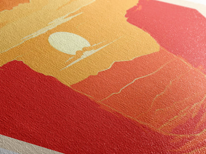 Wind Cave National Park Travel Poster Canvas Texture Print, Travel Decor Art, Midcentury Modern Retro Decor South Dakota Travel Art