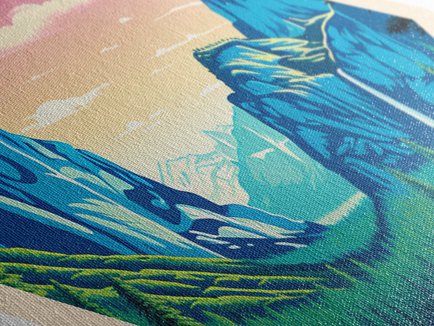 Yosemite National Park Travel Poster Wall Artwork Texture Print, Travel Decor Art, Midcentury Modern Retro Decor California Travel Art