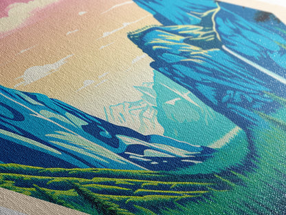 Yosemite National Park Travel Poster Wall Artwork Texture Print, Travel Decor Art, Midcentury Modern Retro Decor California Travel Art