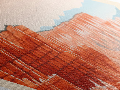 Retro-Kunstdruck „Bryce Canyon Nationalpark“ auf Leinwand, Reisedeko, Midcentury-Modern-Deko, Utah-Reisekunst