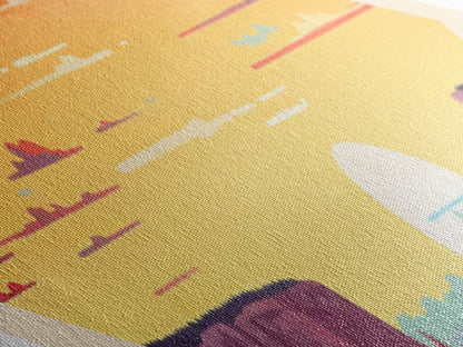 Retro-Reiseposter zum Canyonlands-Nationalpark, Leinwanddruck mit Struktur, Reisedeko, Midcentury-Modern-Deko, Utah-Reisekunst