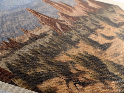 Arches National Park Travel Poster Canvas Texture Print, Travel Decor, Midcentury Modern Retro Decor Utah Landscape