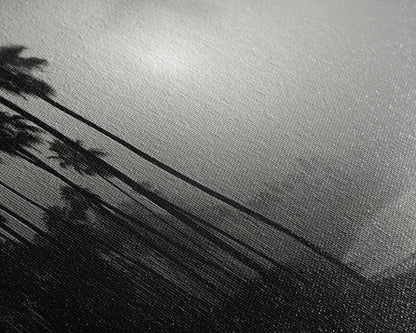 Black And White Florida Rain Storm, Framed Canvas Print, Liminal Art, Liminal Spaces, Framed Wall Art, Office Decor, Dark Moody Art