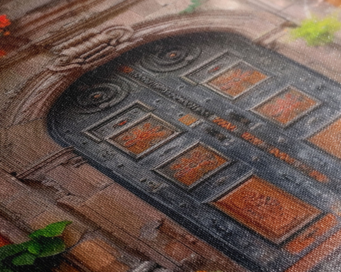 Change2 Indian Wall Art, Colorful Indian Doors, Framed Canvas Print, Painting Print, Traditional Hindu Architecture, Ready To Hang