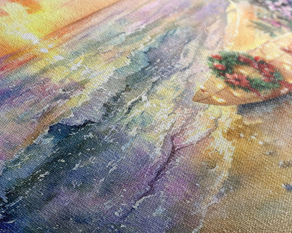 Christmas Surfboard Beach Decor Canvas Print | Tropical Coastal Christmas Art | Beach Christmas Wall Art | 2024 Holiday Decor | Gift Idea