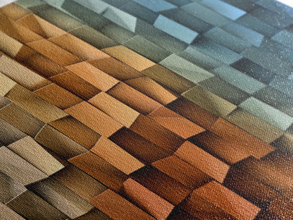 The Beach as Cubes - Framed Canvas Print - Abstract Geometric Patterns Wall Art