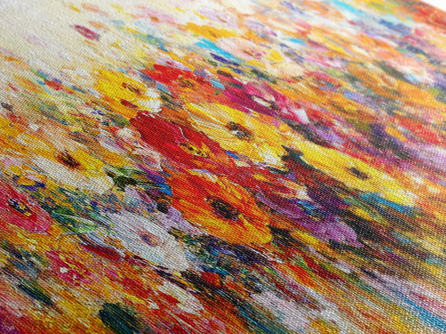 Panoramic Wildflowers Canvas Print, Wood Framed Wall Art, Beautiful Ultra-Wide Wall Art, Original Flower Painting, Floral Art, Botantical Wall Art