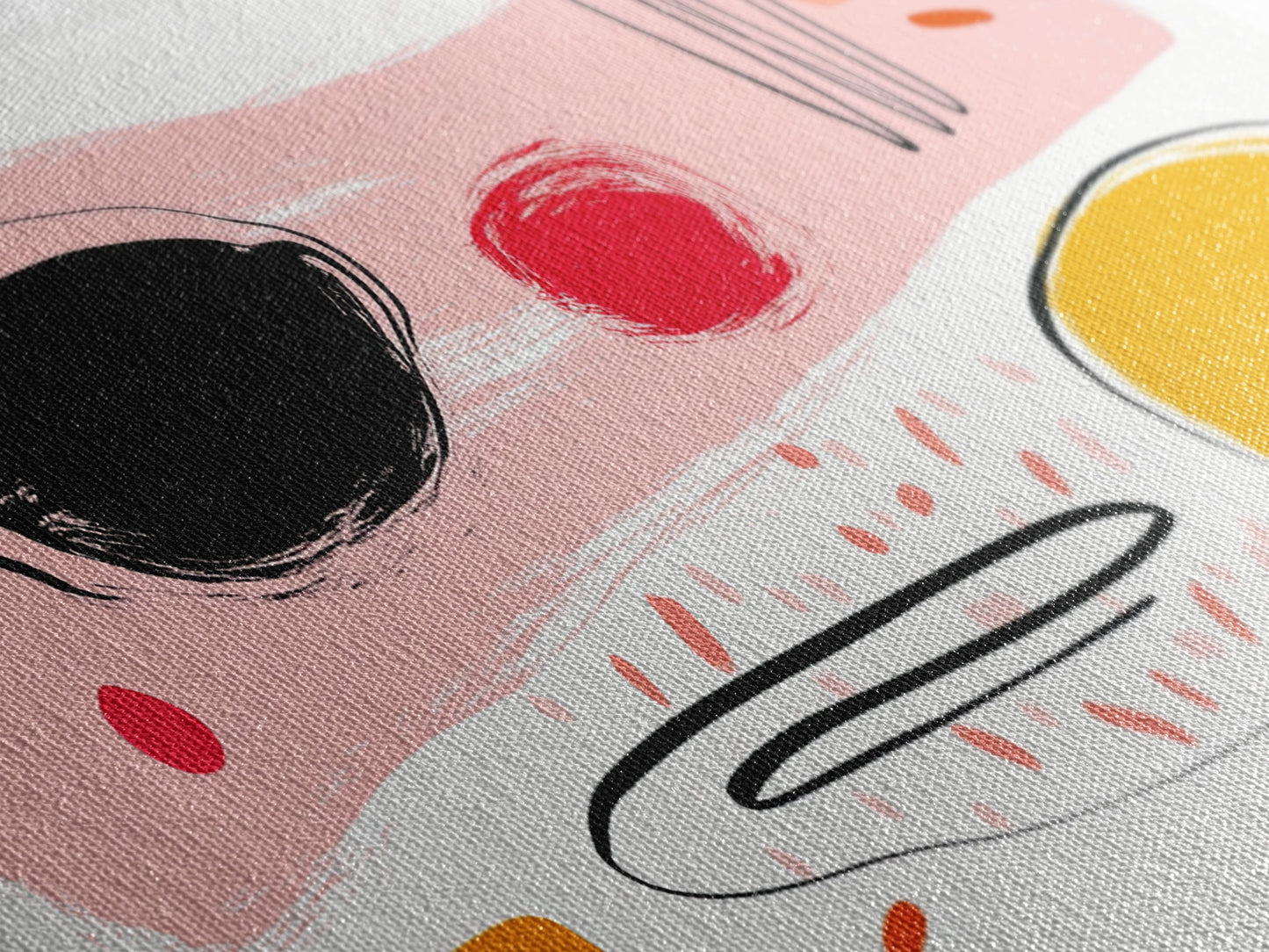 Meal For One - Japanese Style Abstract Art - Framed Canvas Print - Kitchen Decor - Kitchen Wall Art - Kitsch Kitchen - Eclectic Decor