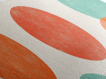 Orange and Green Wabi Sabi Wall Art, Framed Canvas Print, Abstract Wall Art, Minimalist / Neutral Circles Extra Wide Art