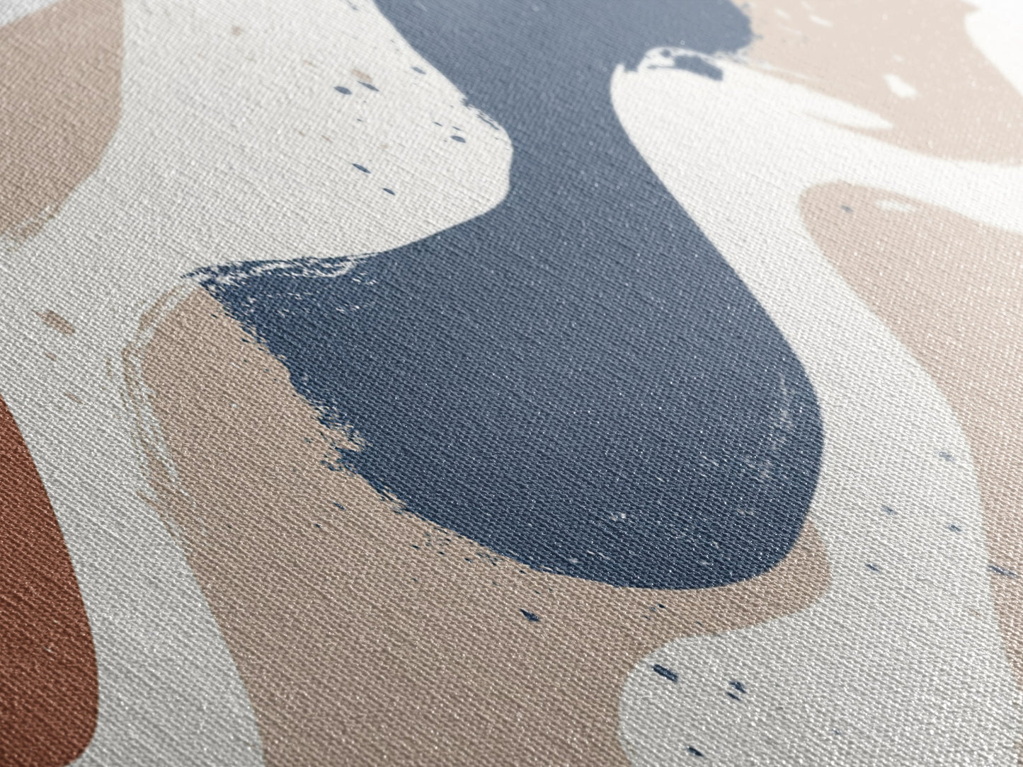 MCM Artwork - Abstract Art - Framed Canvas Print - Wood Framed Mid Century Modern Art - Large Geometric Art, Paint Splotches