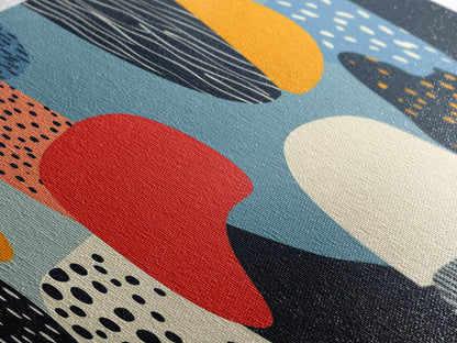 90s Style Retro Abstract Art - Framed Canvas Print - Modern Home Decor - Minimalist Wall Art - Modern Above Sofa Wall Art