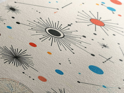 Retro Star Pattern Wall Art Print, Canvas Print, Trendy Art, Eclectic / Kitsch Decor, Midcentury Modern Nursery Decor, Cute Art for Kid's Room