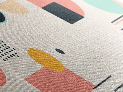 Geometric Abstract Art, Wood Framed Canvas, Canvas Art, Retro 90s Vibes Abstract Home Decor