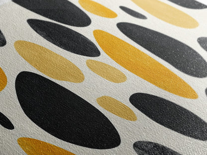 Stones In A River Bed, Frames Canvas Print, Black, Gold and White Abstract Painting Print, Modern Home Decor, Mid Century Modern Wall Art