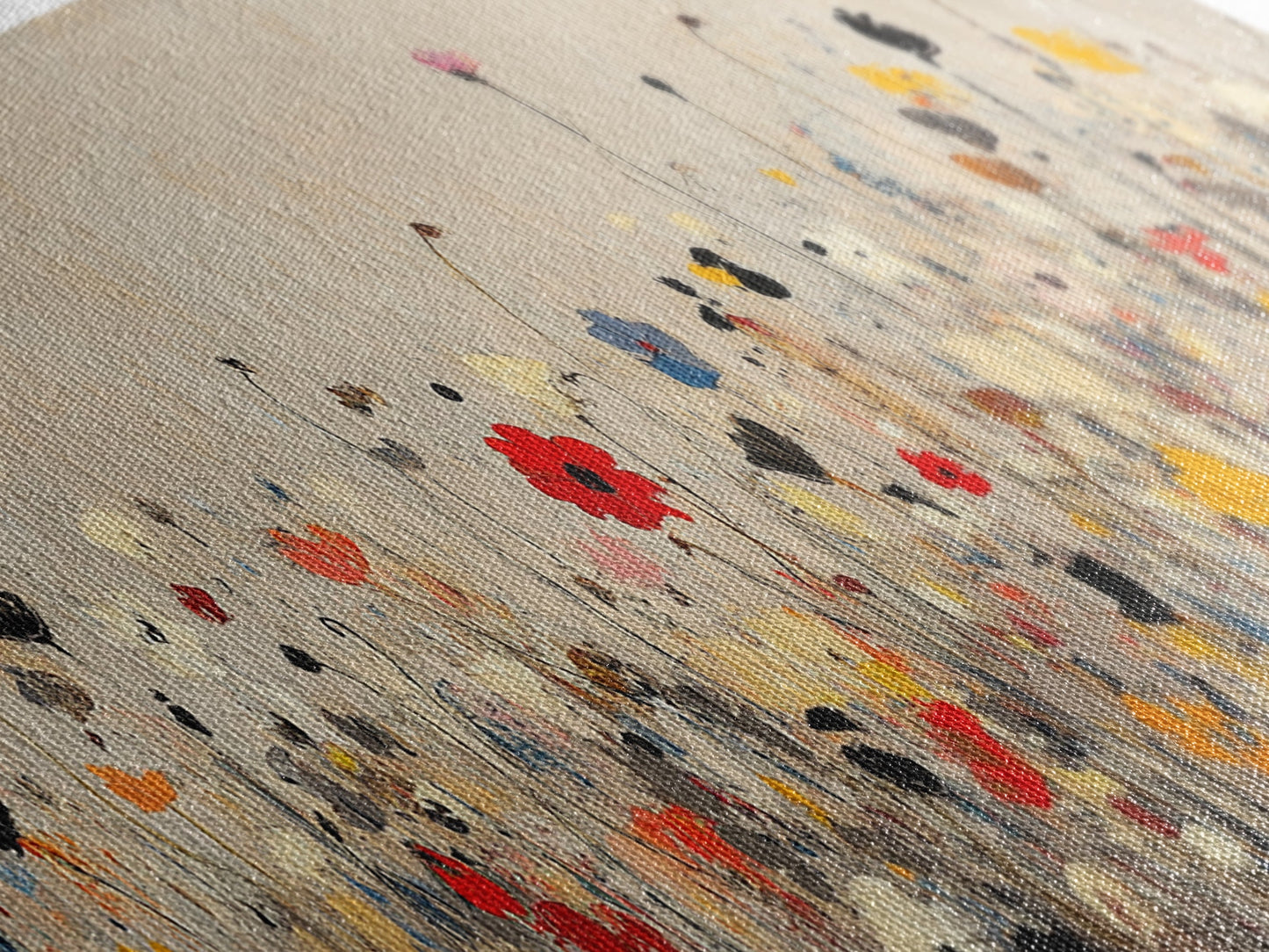 Muted Wild Flowers On White Background, Framed Canvas Print, Mother's Day Gift Idea, Wood Frame, Rustic Art, Farmhouse Decor, Boho Art