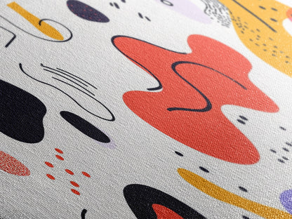 Retro 90s Style Wall Art, Panoramic Print, Splotchy Abstract Mall Art, Shopping Mall Style Decor, Modern Art