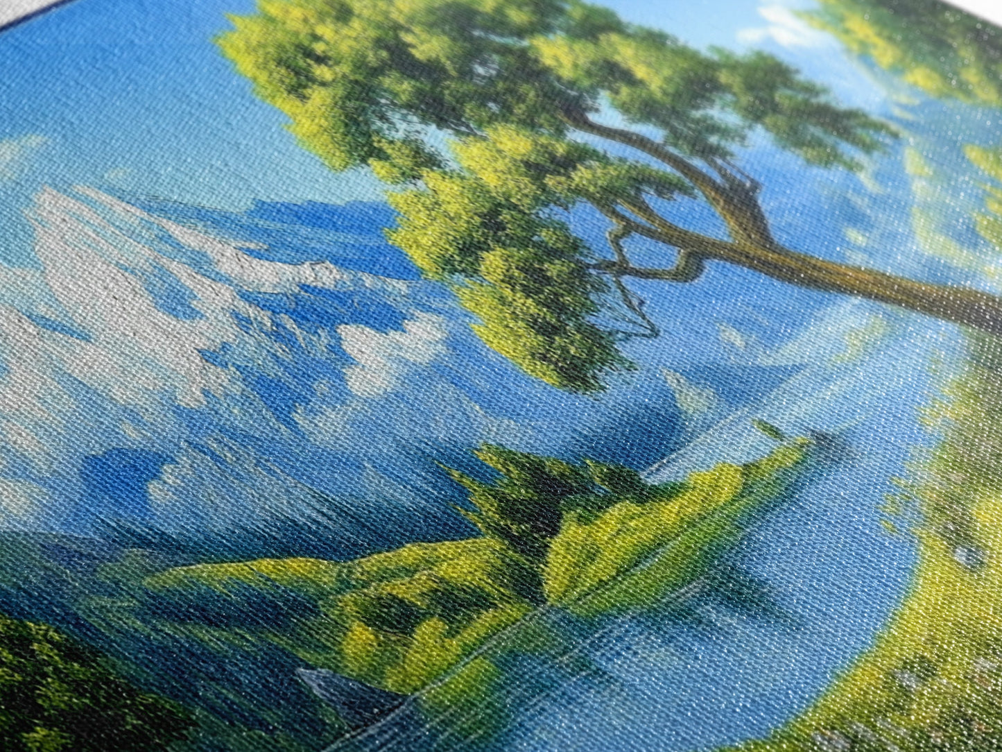 Vintage Oil Painting Canvas Print, Wall Art, Nature Painting, Panoramic Landscape Painting, Large Gallery Art