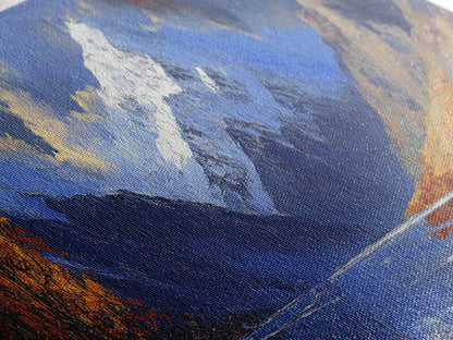 Landscape Wall Art - Framed, Horizontal Landscape Print, Panoramic Landscape Wall Art, Oil Painting Landscape, Above Bed Long Wide Print, Modern Wall Art