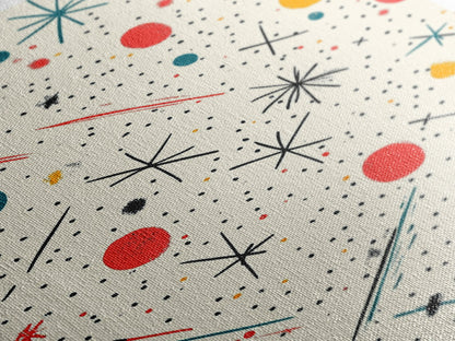 Retro MCM Style Pattern Wall Art, Wood Framed Canvas, Canvas Print, Home Decor, Office Or Bedroom Wall Art, Retro Vibes Decor