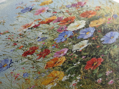 Botanical Wall Art | Oil Painting Botanical Print on Canvas | Wood Framed Boho Farmhouse Print | Large Wall Art | Oversized Wall Decor