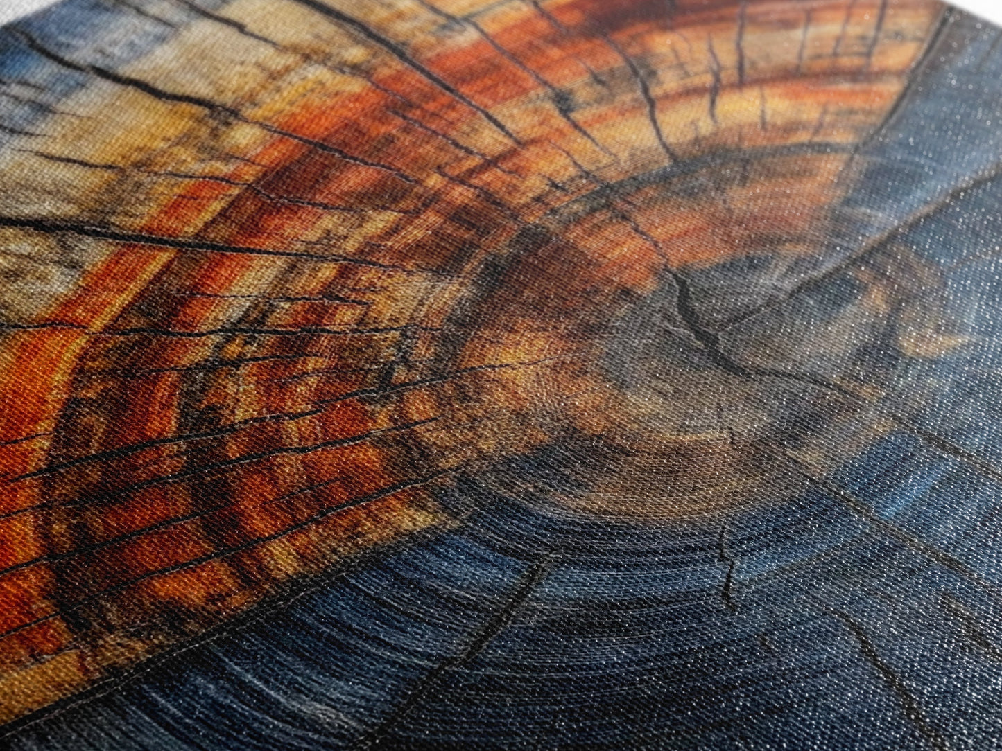 Nordic Style Tree Rings Canvas Print, Modern Farmhouse Rustic Decor, Wood Framed Art, Original Art On Canvas Wood Rings Wall Art Print