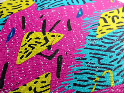 Retro 90s Style Abstract Art Canvas Print Preppy Decor Living Room Or Dorm Room Wall Art