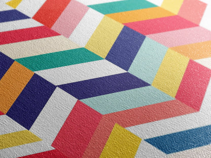 Pastel Chevrons Wall Art, Framed Canvas Print, Wood Framed Wall Art, Framed Wall Art, Gift Idea, Home Decor, Tire Track Print