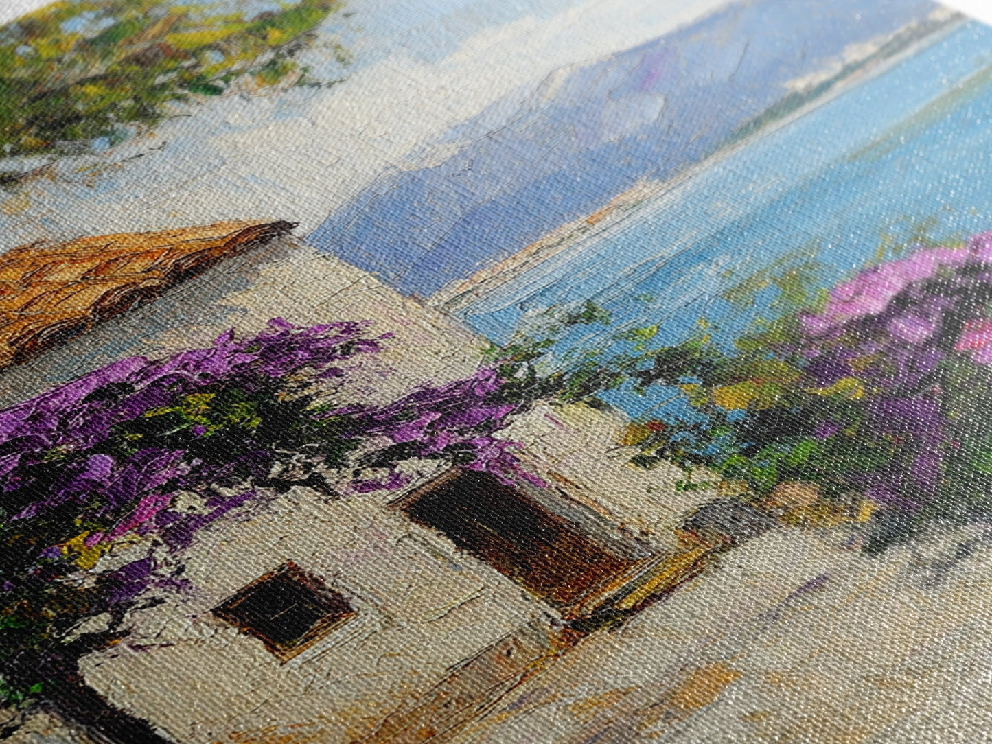 Italian Villa Art - Italy Print - Canvas Print - Gift For Italian, Italy Decor Vacation Gift Idea, Boho Modrn Art, Italy Themed Gift