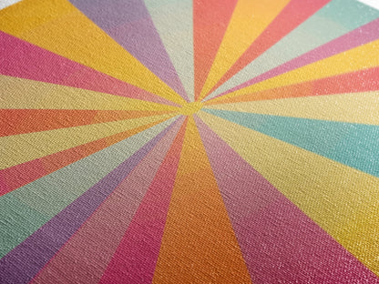 MCM Inspired Wall Art, Fire Engine Red, Slate Green, Storm Grey and Bee Yellow Geometric Framed Canvas Print, Boho Decor