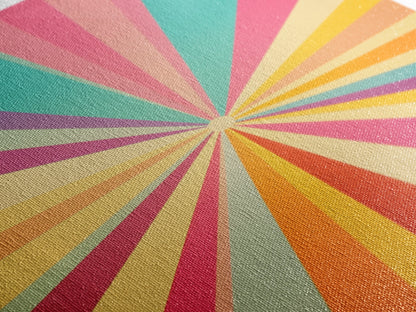 Geometric Boho Wall Art, Jungle Green, Watermelon Pink, Golden Sand and Winter Hazel Colored Wall Art, Boho Home Decor