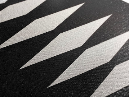 White Diamonds Geometric Aztec Terracota Canvas Print, Modern Farmhouse, Southwestern Art, Arizona Art, Black and White Wall Art