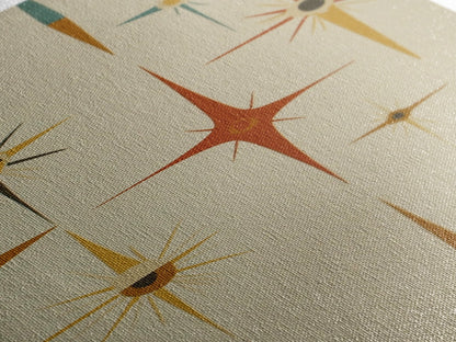 Mid Century Modern Atomic Starburst Retro Wall Art - Atomic Decor - Canvas Print - 50s Style Wall Art - MCM Mid Century Modern Art