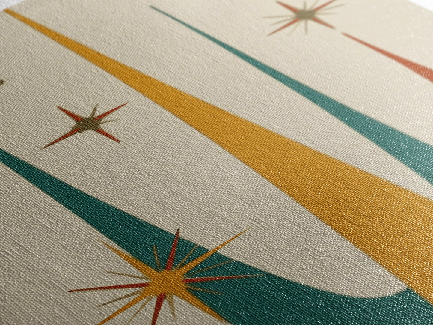 Retro Mid Century Modern Star Burst, 1950s Style Wall Art, Canvas Print, Star Burst Canvas, Retro Home Decor, Starburst Wall Art
