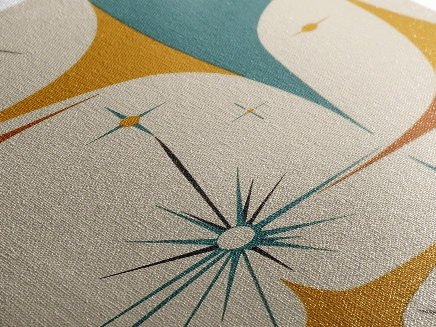 Art Deco Star Burst Canvas Print Wall Art, Retro 50s Style, Starburst, Mid-Century Modern Wall Art, Minimalist Home Decor, Modern Art