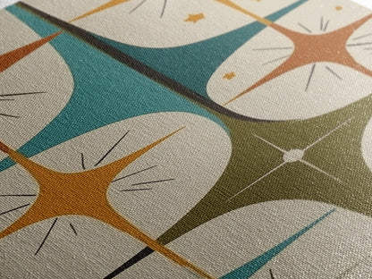 Art Deco Star Burst Canvas Print Wall Art, Retro 1950s Style, Starburst, Mid-Century Modern Wall Art, Minimalist Home Decor, Modern Art